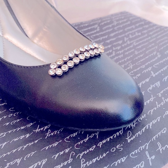 Rhinestone Shoe Clips, Vintage 1950s! - Picture 3 of 5